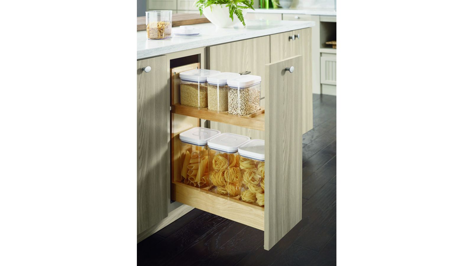 Diamond Base Container Organizer Pantry Pullout Cabinet